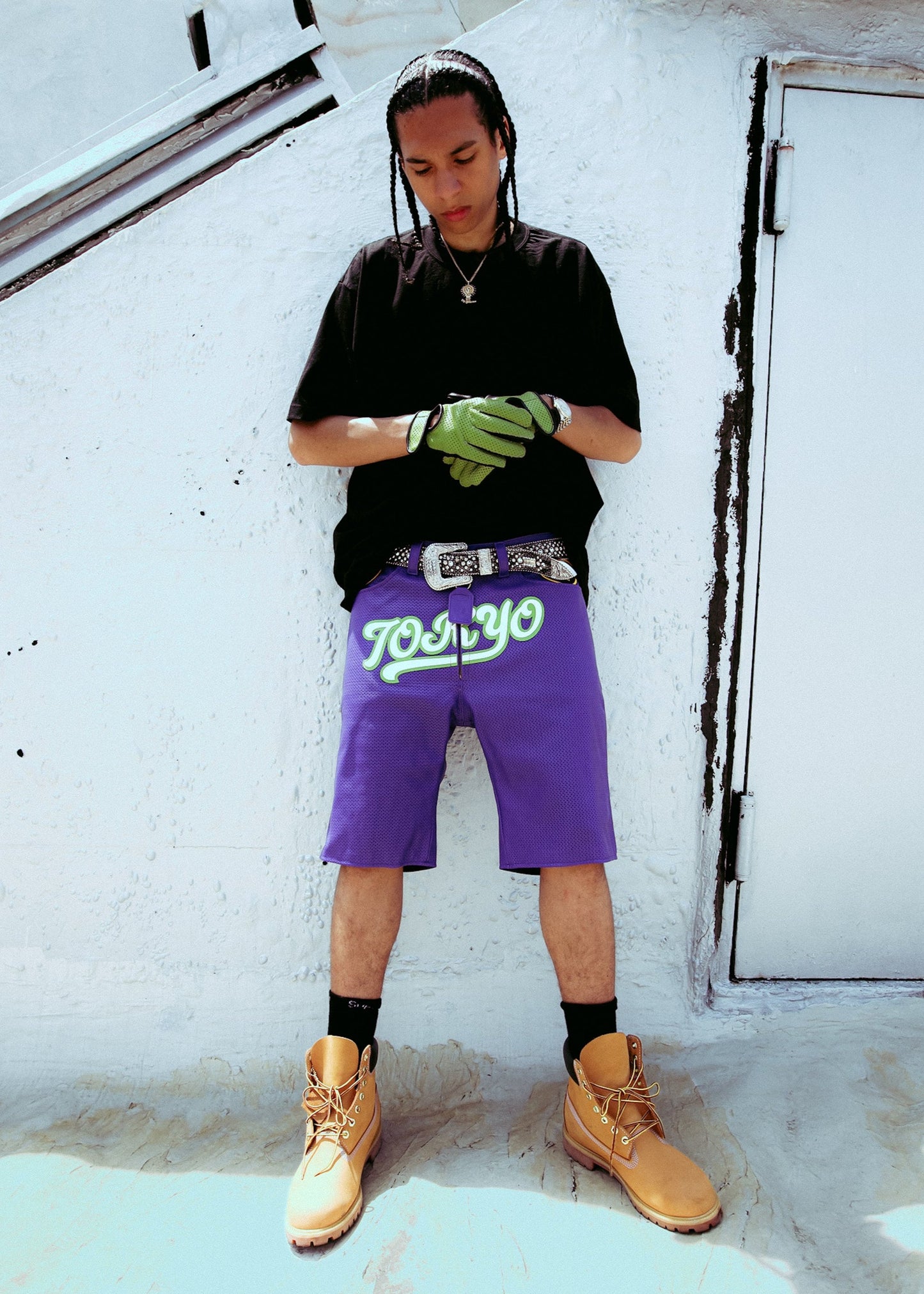 FLY GEENIUS X VANSON | LEATHER SHORTS | TOKYO - PURPLE