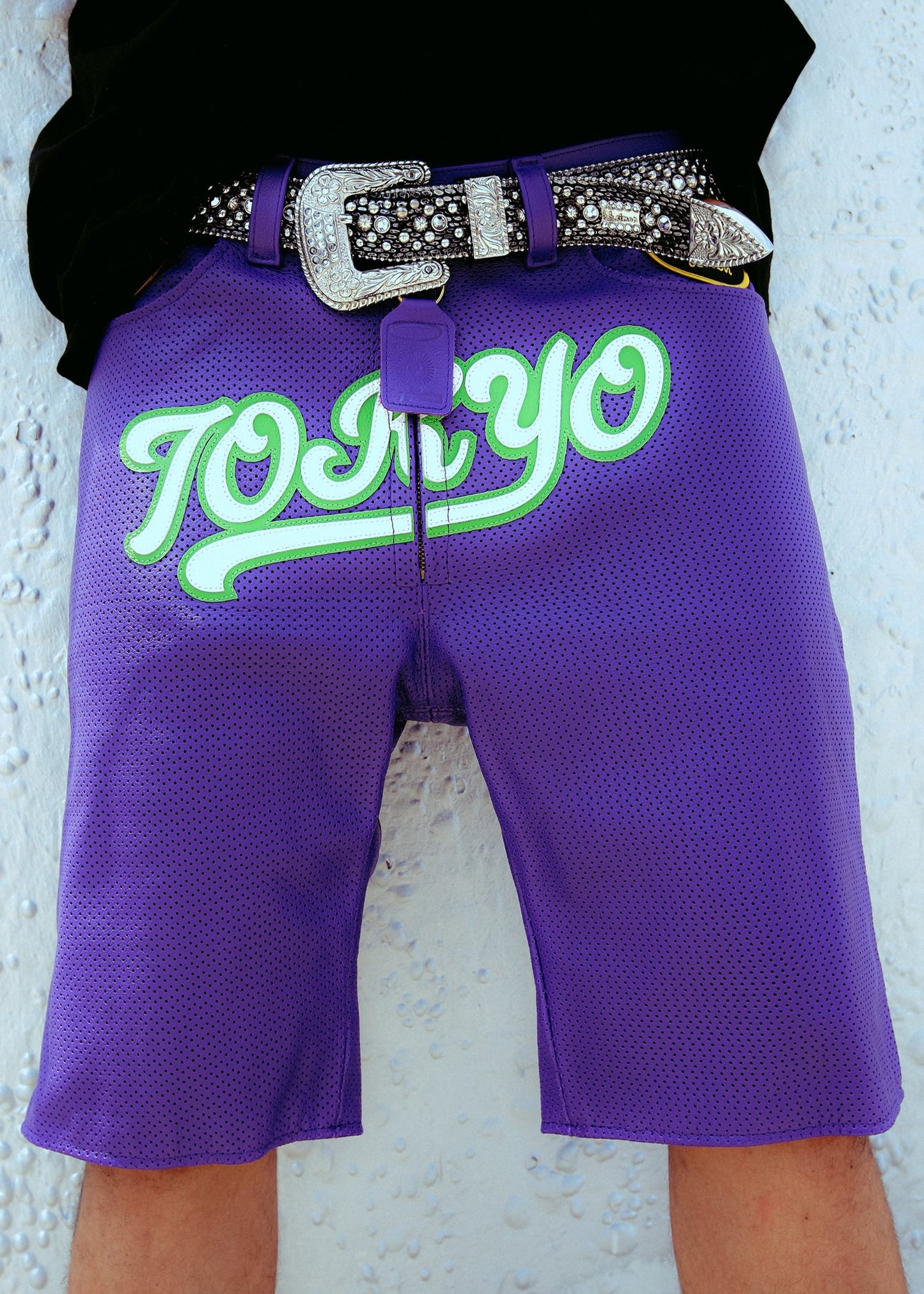 FLY GEENIUS X VANSON | LEATHER SHORTS | TOKYO - PURPLE