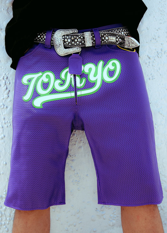 FLY GEENIUS X VANSON | LEATHER SHORTS | TOKYO - PURPLE