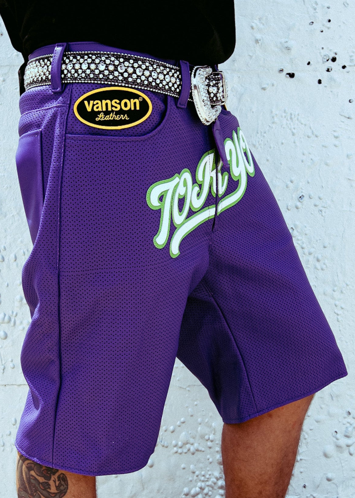 FLY GEENIUS X VANSON | LEATHER SHORTS | TOKYO - PURPLE