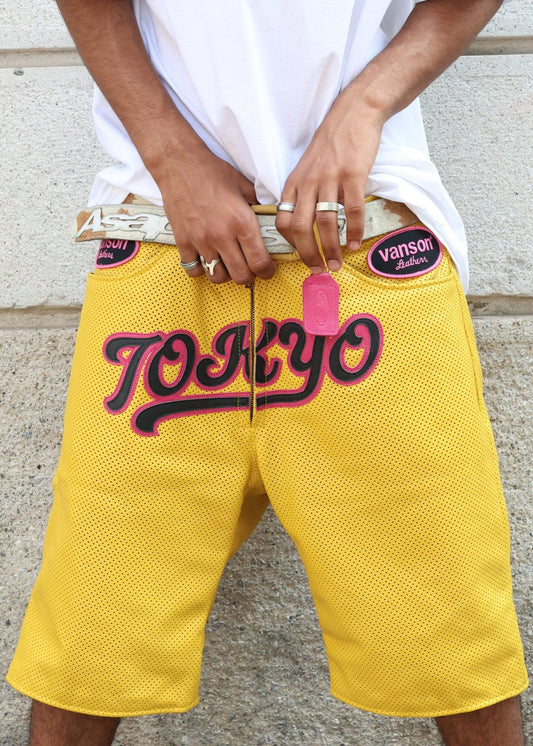 FLY GEENIUS X VANSON | LEATHER SHORTS | TOKYO - YELLOW