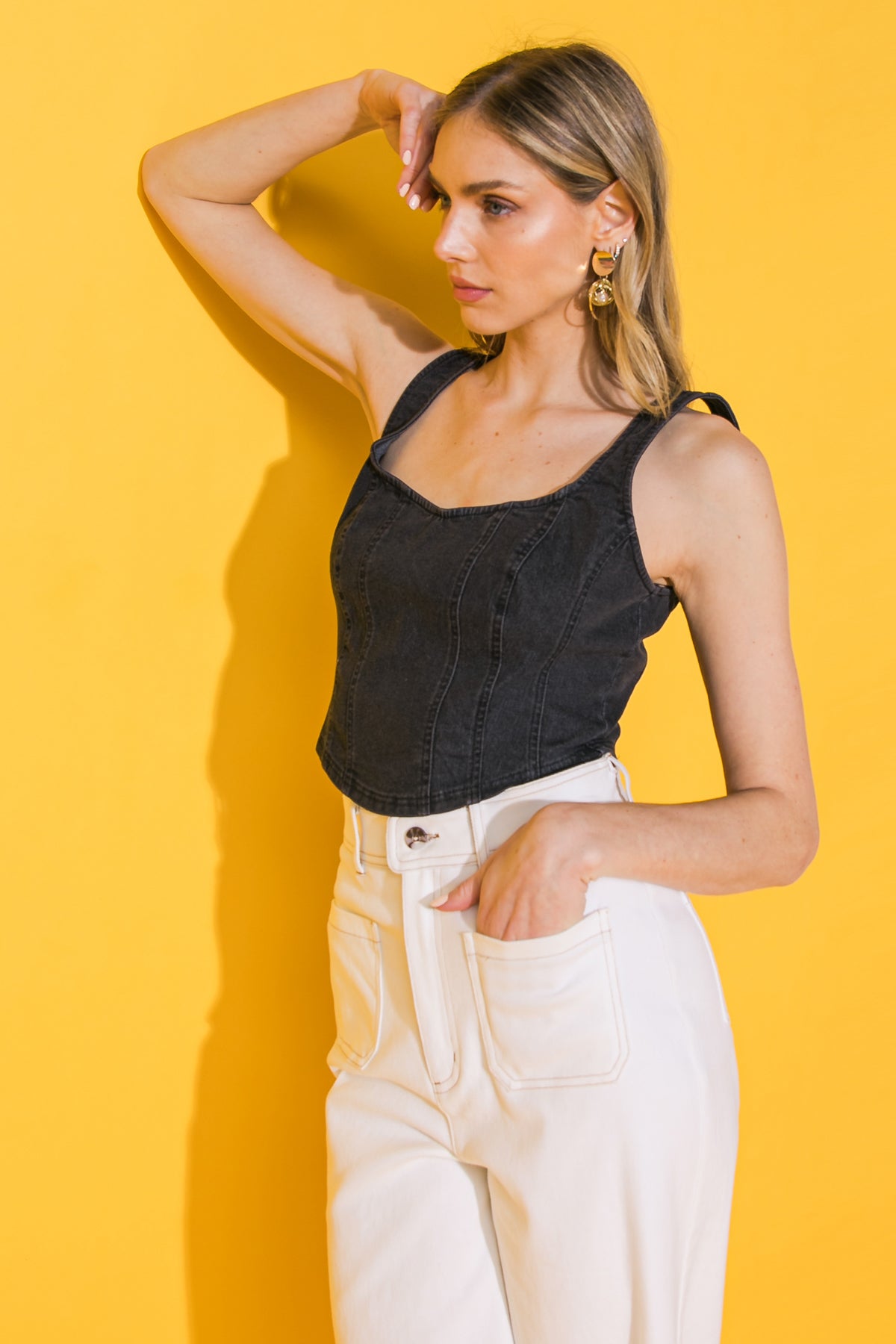 ALL AHEAD DENIM CROP TOP - Concordia Style Boutique