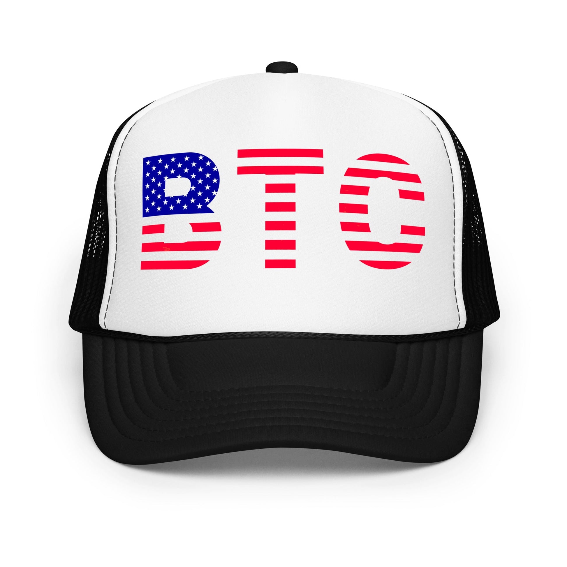 BTC USA Flag Bitcoin Foam Trucker Hat - Concordia Style Boutique