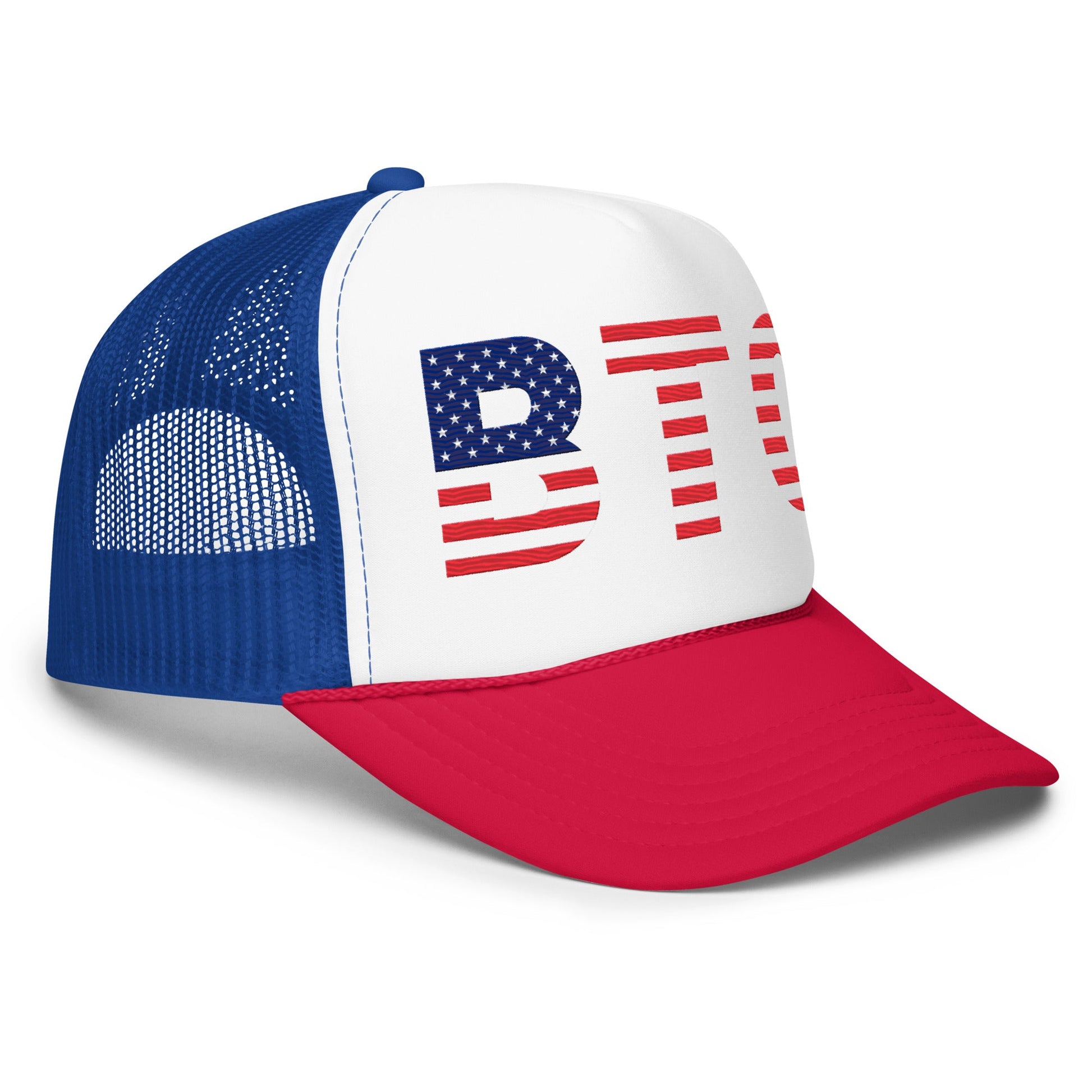 BTC USA Flag Bitcoin Foam Trucker Hat - Concordia Style Boutique