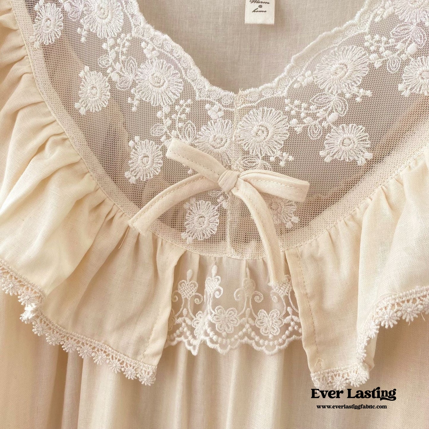 French Lace Ruffle Cottage Pajama Set