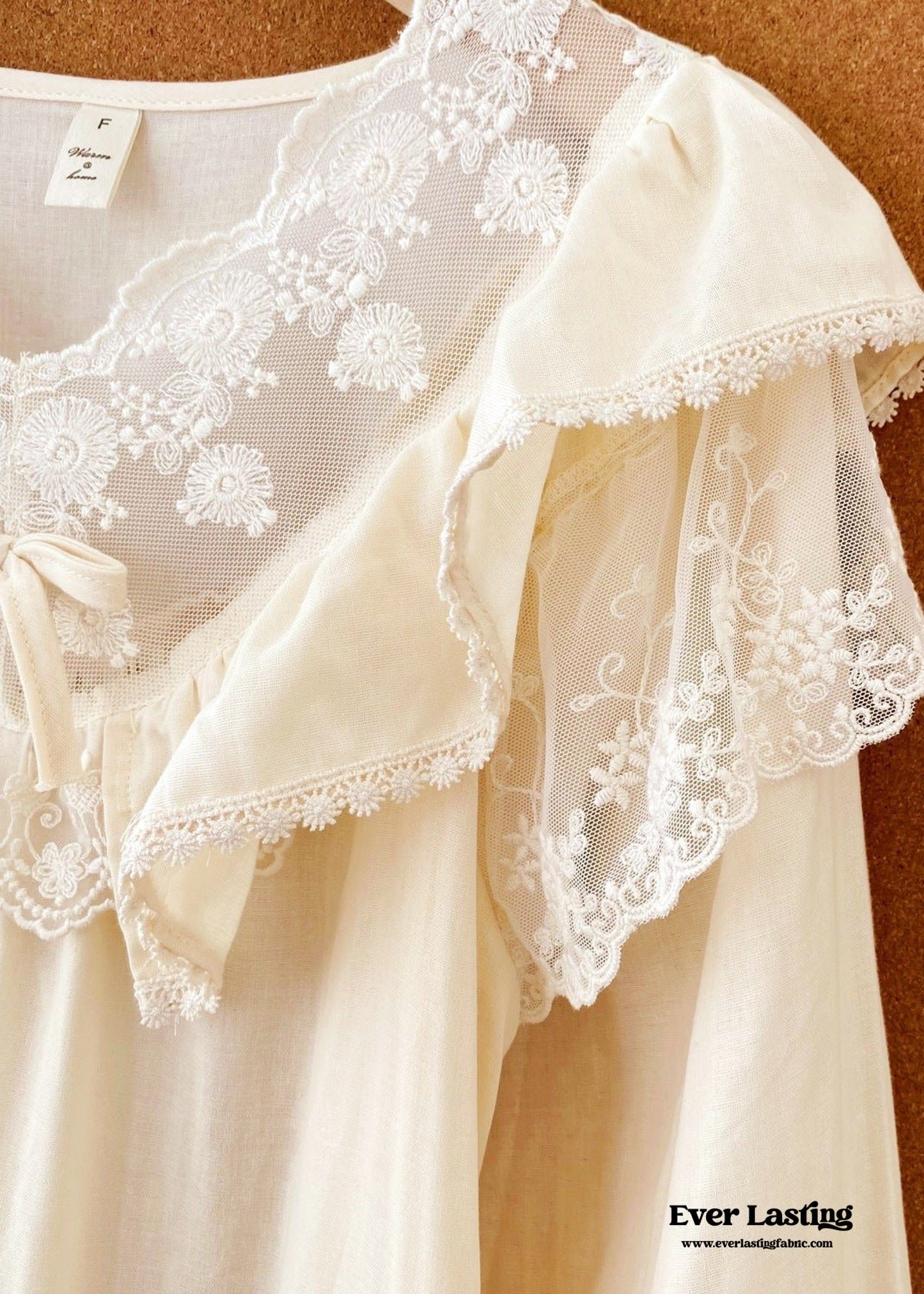 French Lace Ruffle Cottage Pajama Set