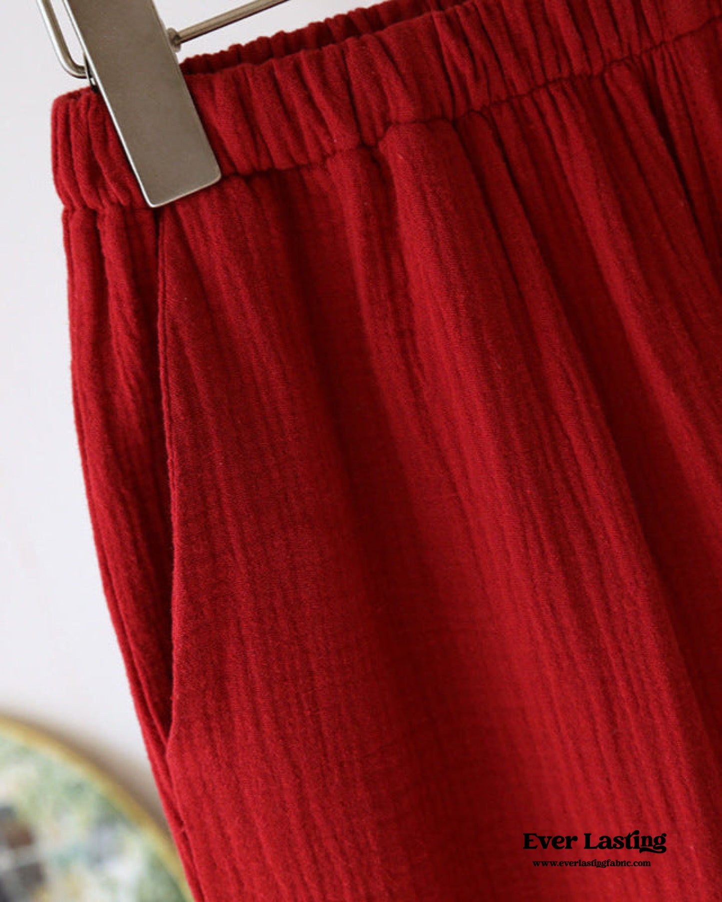 French Ruffled Long Sleeves and Pants Pajama Set / Navy