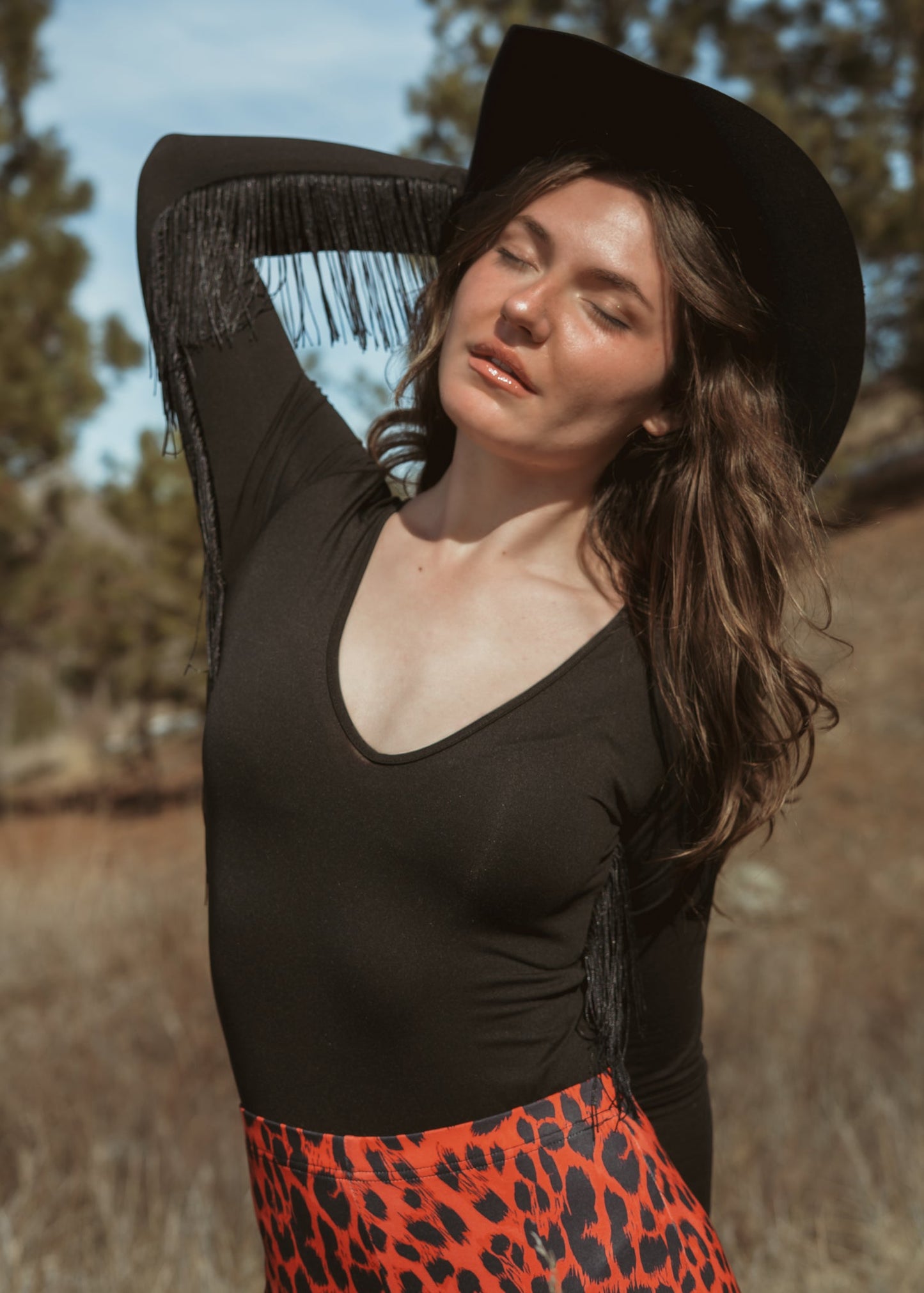 Crazy Little Fringe Black Bodysuit - Concordia Style Boutique