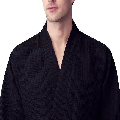 Waffle Kimono Spa Bathrobe for Men - Absorbent, Lightweight - Concordia Style Boutique