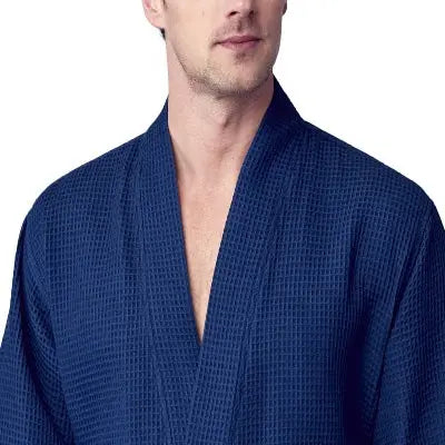 Waffle Kimono Spa Bathrobe for Men - Absorbent, Lightweight - Concordia Style Boutique