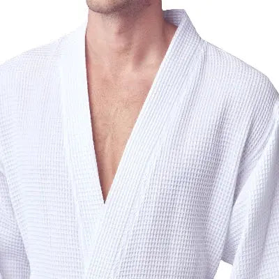 Waffle Kimono Spa Bathrobe for Men - Absorbent, Lightweight - Concordia Style Boutique