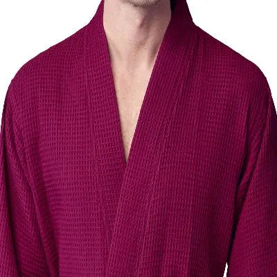 Waffle Kimono Spa Bathrobe for Men - Absorbent, Lightweight - Concordia Style Boutique