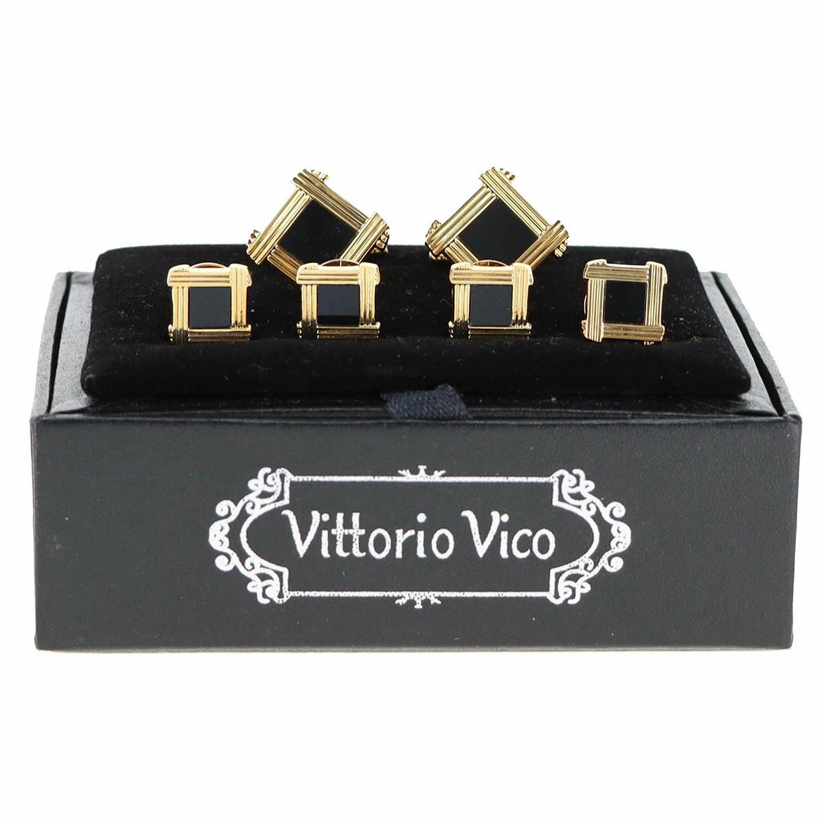 Vittorio Vico Men's Gold Cufflink & Stud Sets in Gift Box