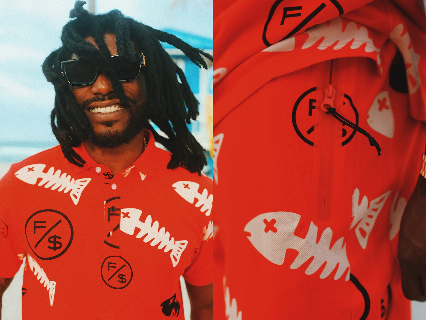 Fishscale Polo (Red) - Concordia Style Boutique