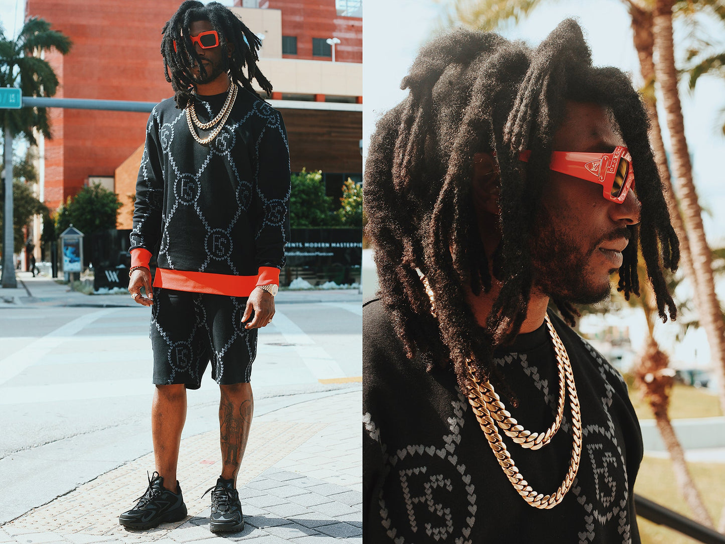 FS Intarsia Hearts Shorts (Black) - Concordia Style Boutique