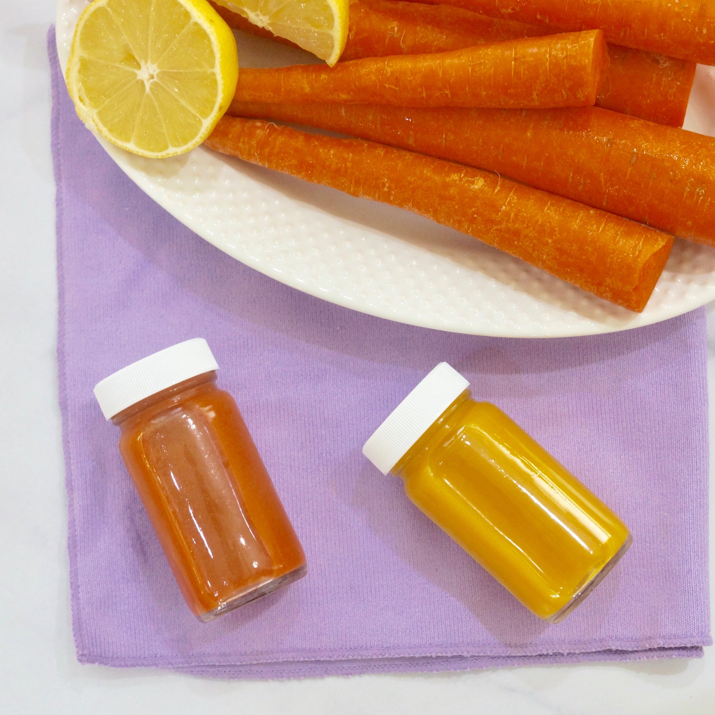 Glass Juice Shot Bottles Set