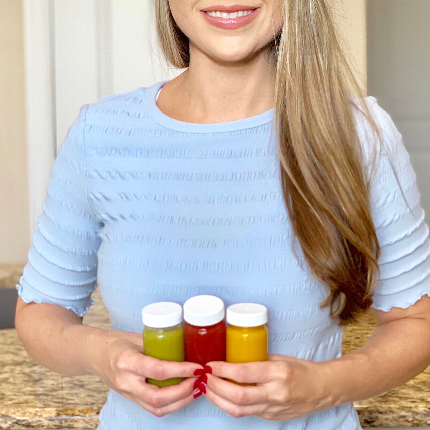 Glass Juice Shot Bottles Set