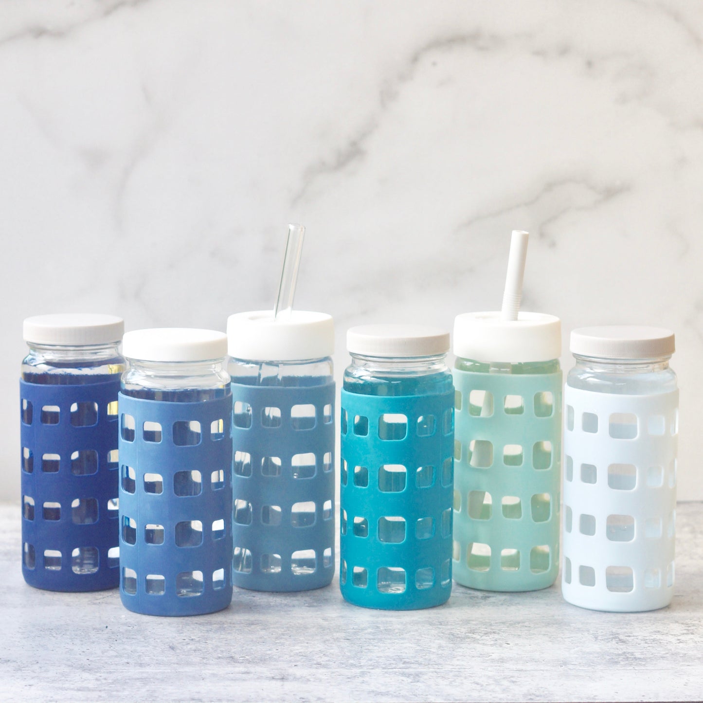 Geometric Cube Silicone Bottle Sleeves Set, for 16oz Bottles