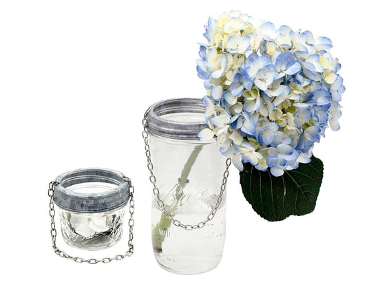 Galvanized Band with Chain Handle for Mason Jars 6 Pack - Concordia Style Boutique