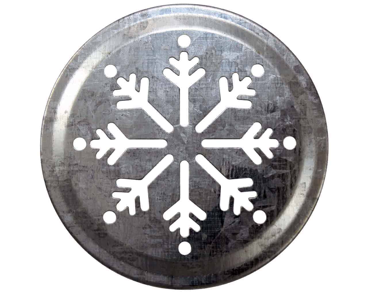 Snowflake Pattern Galvanized Metal Lid Insert for RM Mason Jars 10 Pack - Concordia Style Boutique