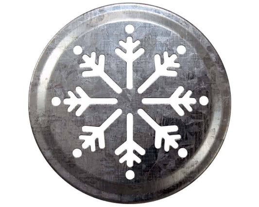 Snowflake Pattern Galvanized Metal Lid Insert for RM Mason Jars 10 Pack - Concordia Style Boutique