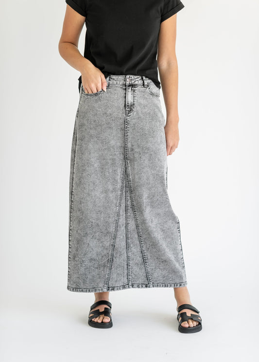 Genevieve A-line Denim Maxi Skirt - Concordia Style Boutique