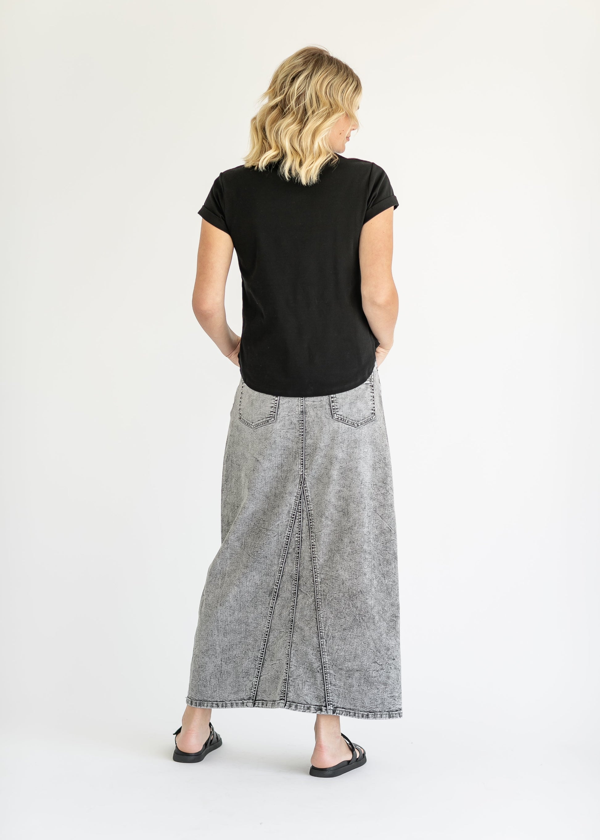 Genevieve A-line Denim Maxi Skirt - Concordia Style Boutique