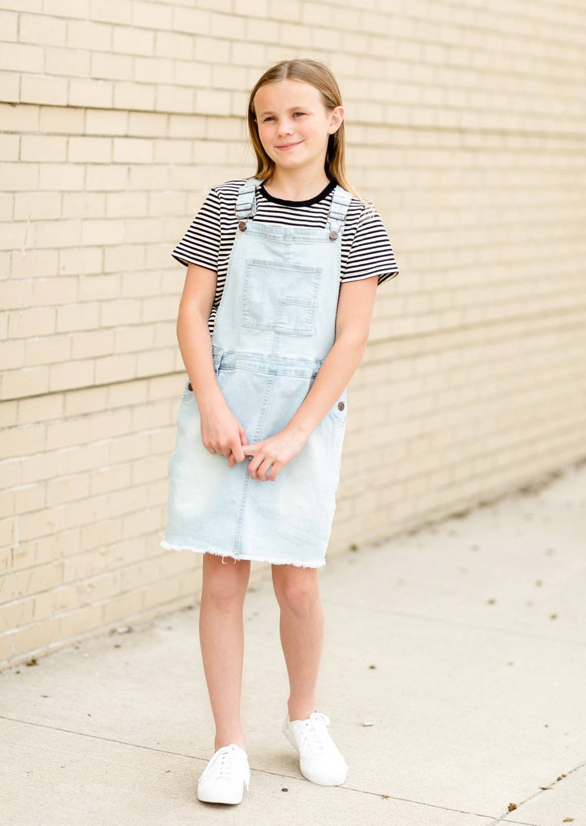 Girl's Aria Denim Overall Jumper Dress - Concordia Style Boutique