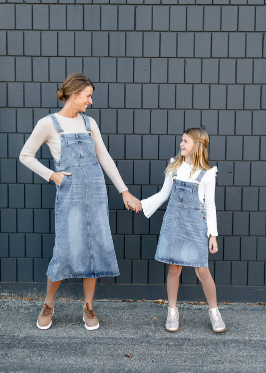 Girl's Blakely Denim Overall Dress - Concordia Style Boutique