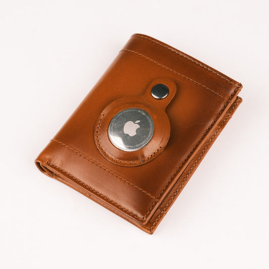Glendo Apple AirTag Slot Leather Wallet, Handcrafted, Unisex - Concordia Style Boutique