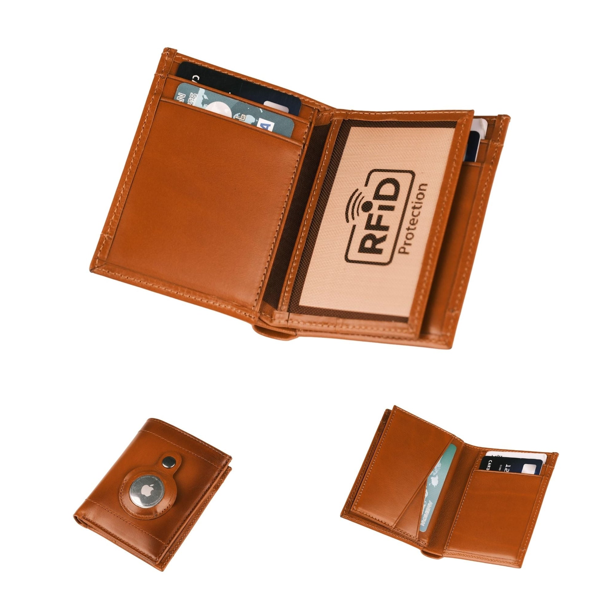 Glendo Apple AirTag Slot Leather Wallet, Handcrafted, Unisex - Concordia Style Boutique