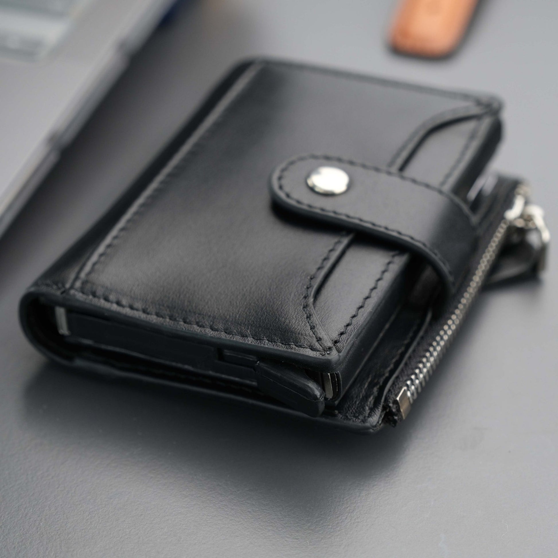 Glenrock Black Leather Pop-up Cardholder Wallet - Concordia Style Boutique