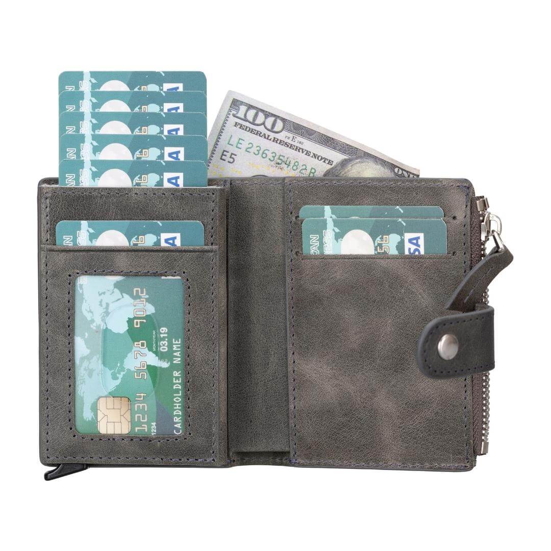 Glenrock Genuine Cowhide Leather Pop Up Card Holder Wallet - Concordia Style Boutique