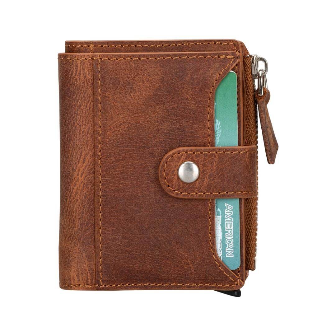 Glenrock Genuine Cowhide Leather Pop Up Card Holder Wallet - Concordia Style Boutique