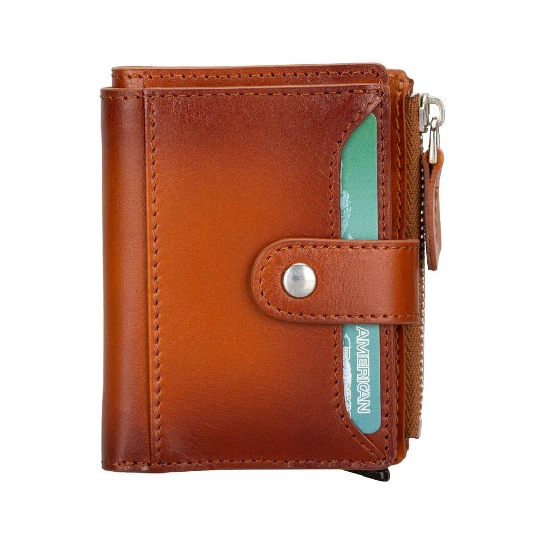 Glenrock Genuine Cowhide Leather Pop Up Card Holder Wallet - Concordia Style Boutique