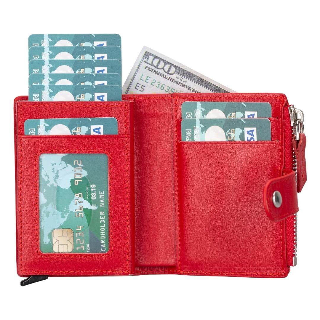 Glenrock Genuine Cowhide Leather Pop Up Card Holder Wallet - Concordia Style Boutique