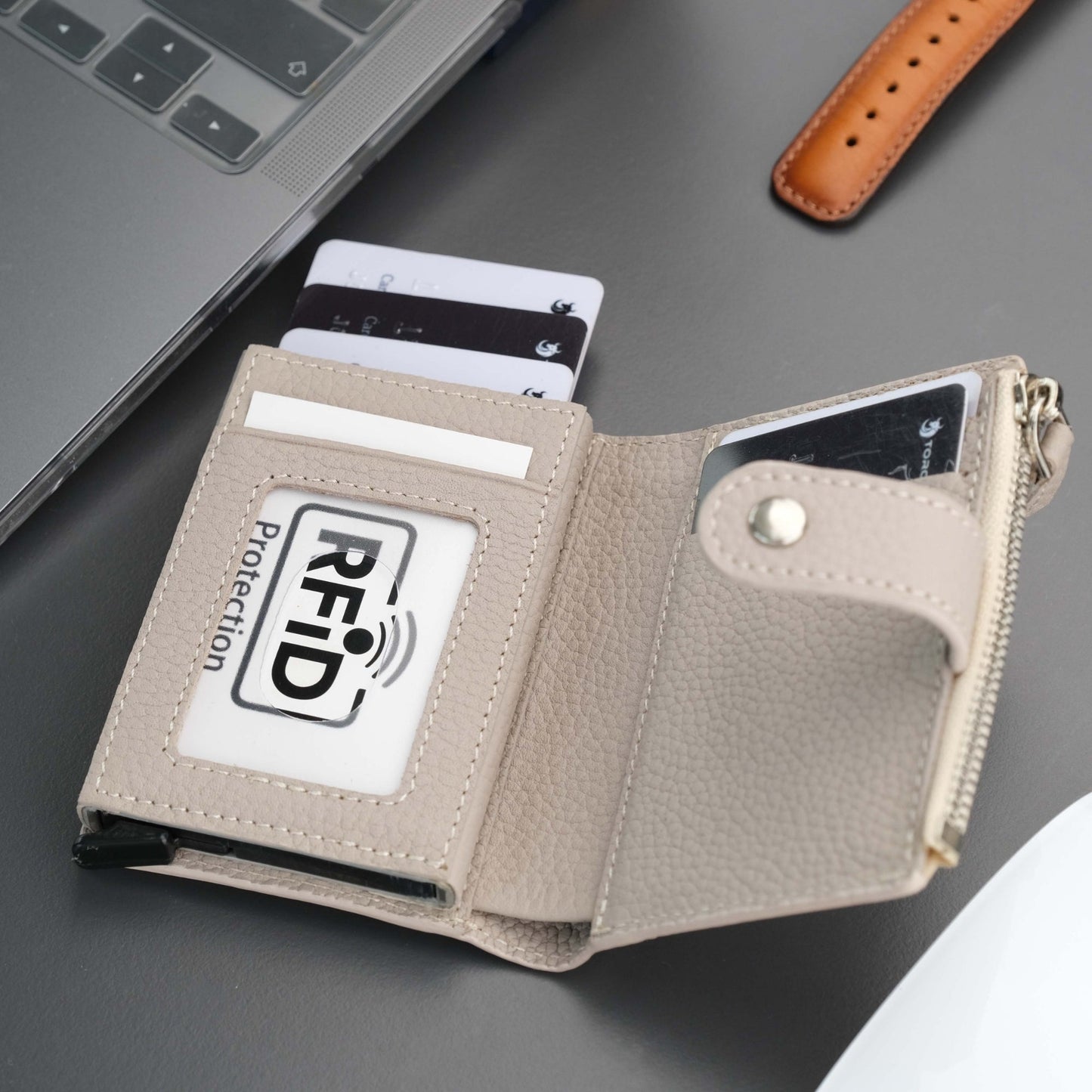 Glenrock Mink Leather Pop-up Cardholder Wallet - Concordia Style Boutique