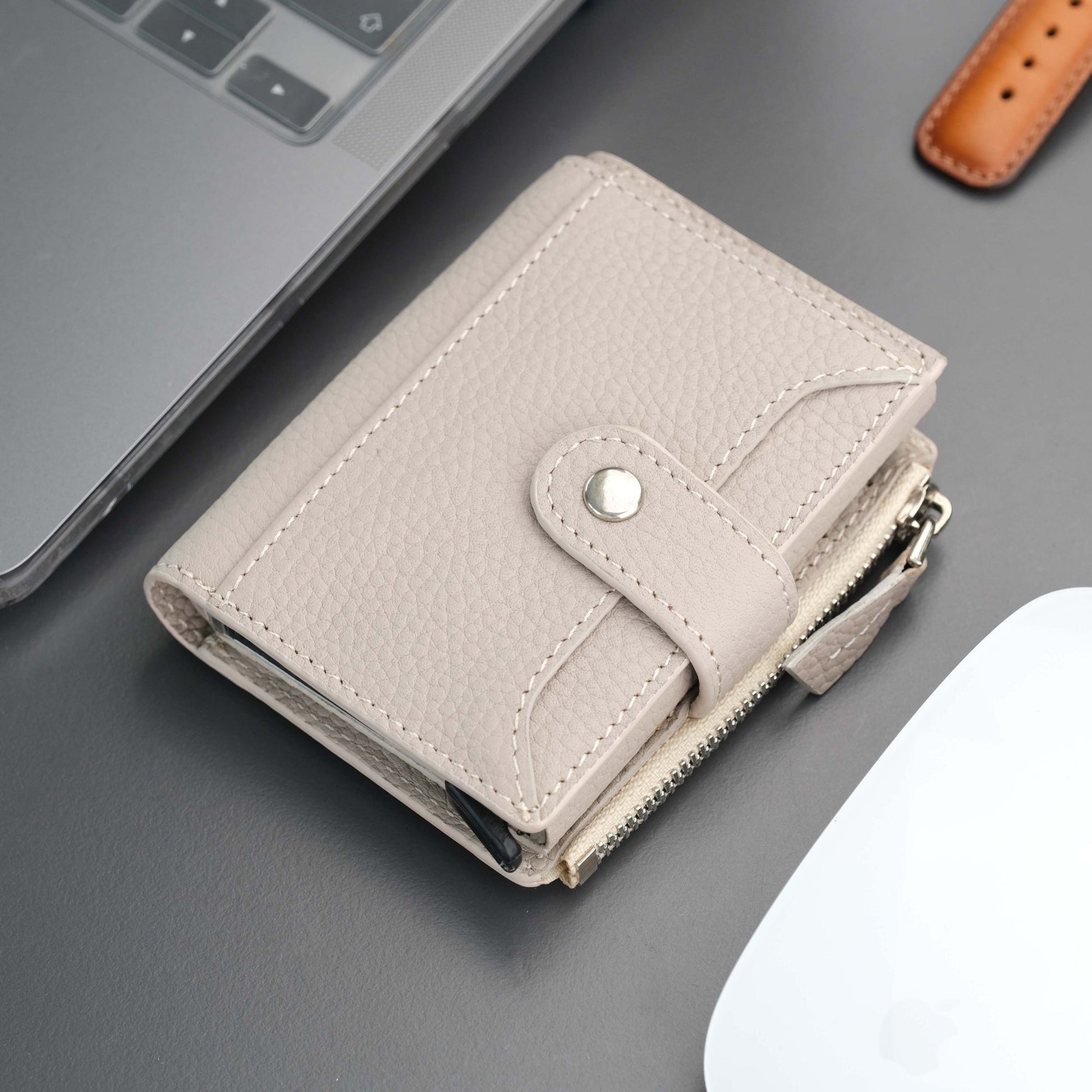 Glenrock Mink Leather Pop-up Cardholder Wallet - Concordia Style Boutique