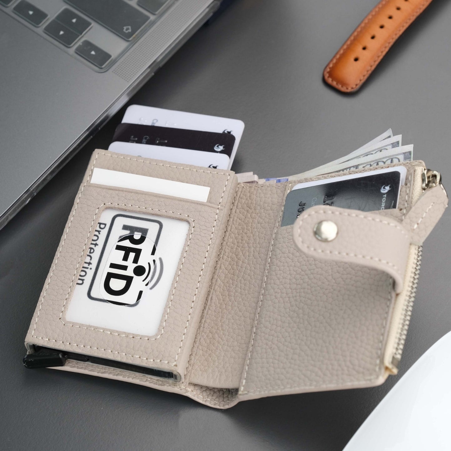 Glenrock Mink Leather Pop-up Cardholder Wallet - Concordia Style Boutique