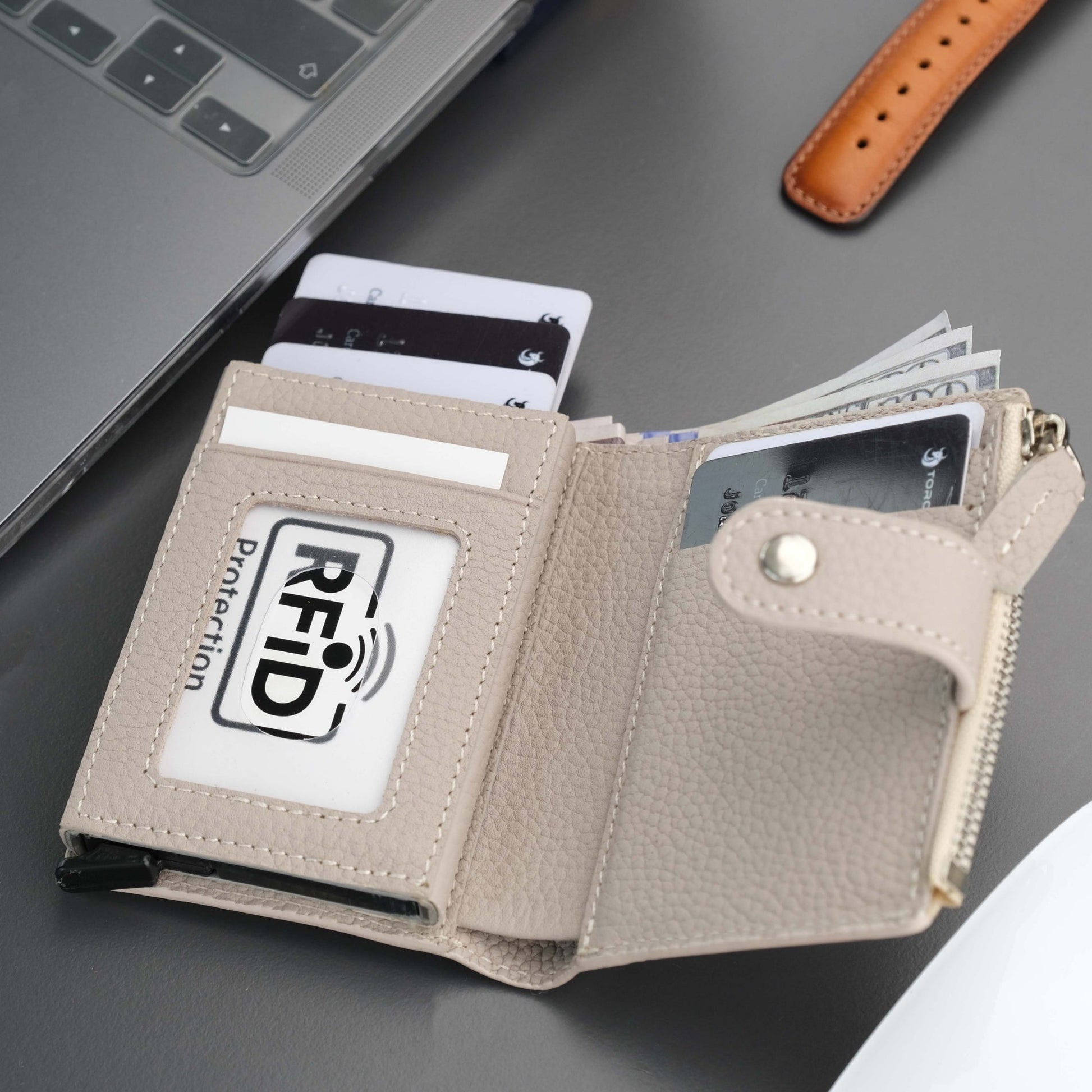 Glenrock Mink Leather Pop-up Cardholder Wallet - Concordia Style Boutique