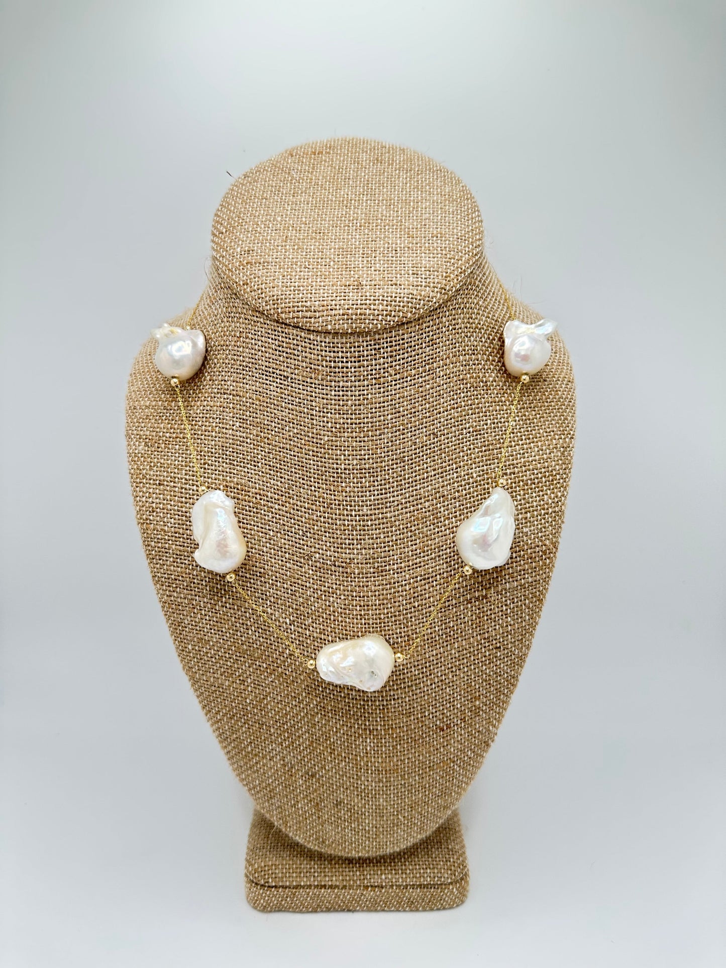 Gold Chain Pearl Necklace