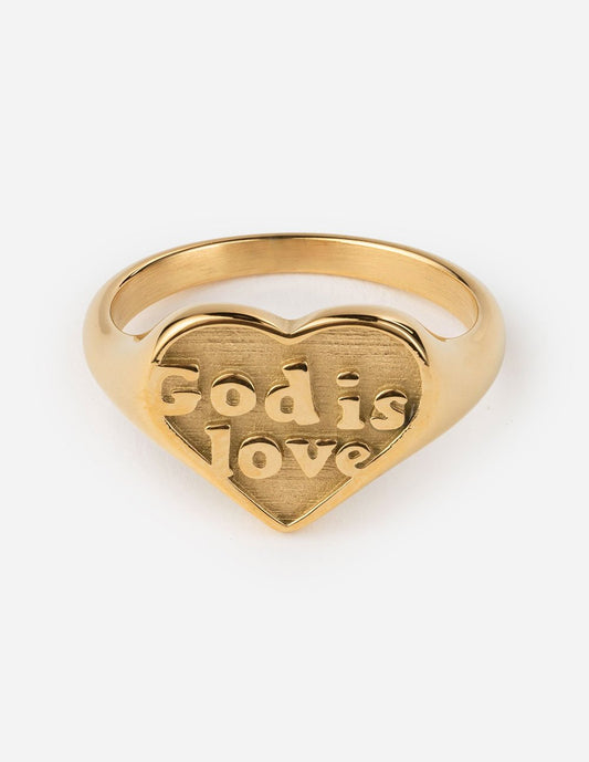 Gold God is Love Ring - Concordia Style Boutique