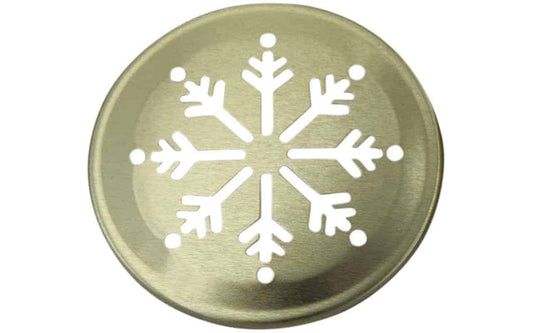 Snowflake Pattern Gold Lid Inserts for RM Mason Jars 10 Pack - Concordia Style Boutique