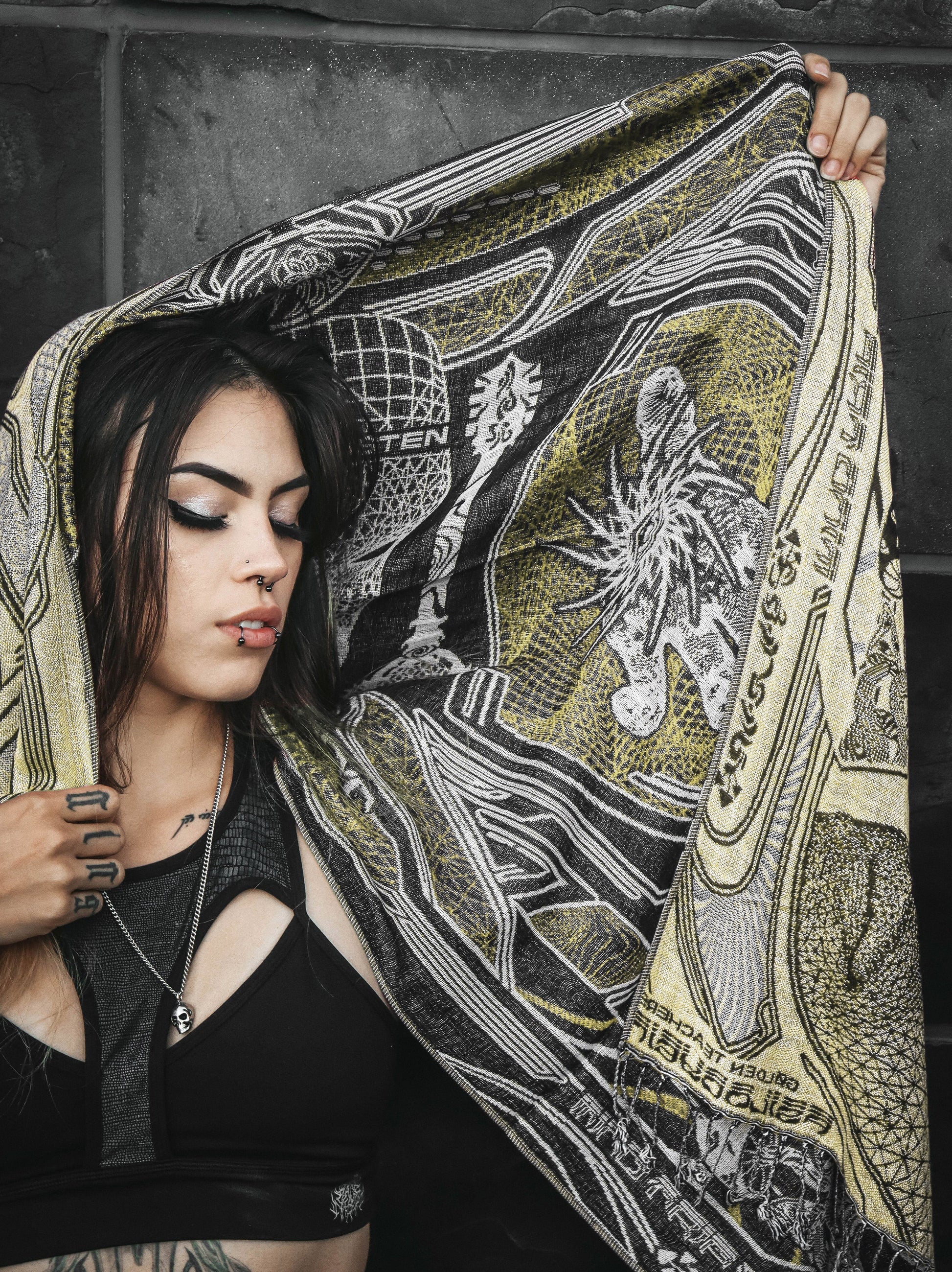RESTOCKED ✦ GOLDEN TEACHERS V1 • GOLD • Festival Shawl/Scarf NEW - Concordia Style Boutique