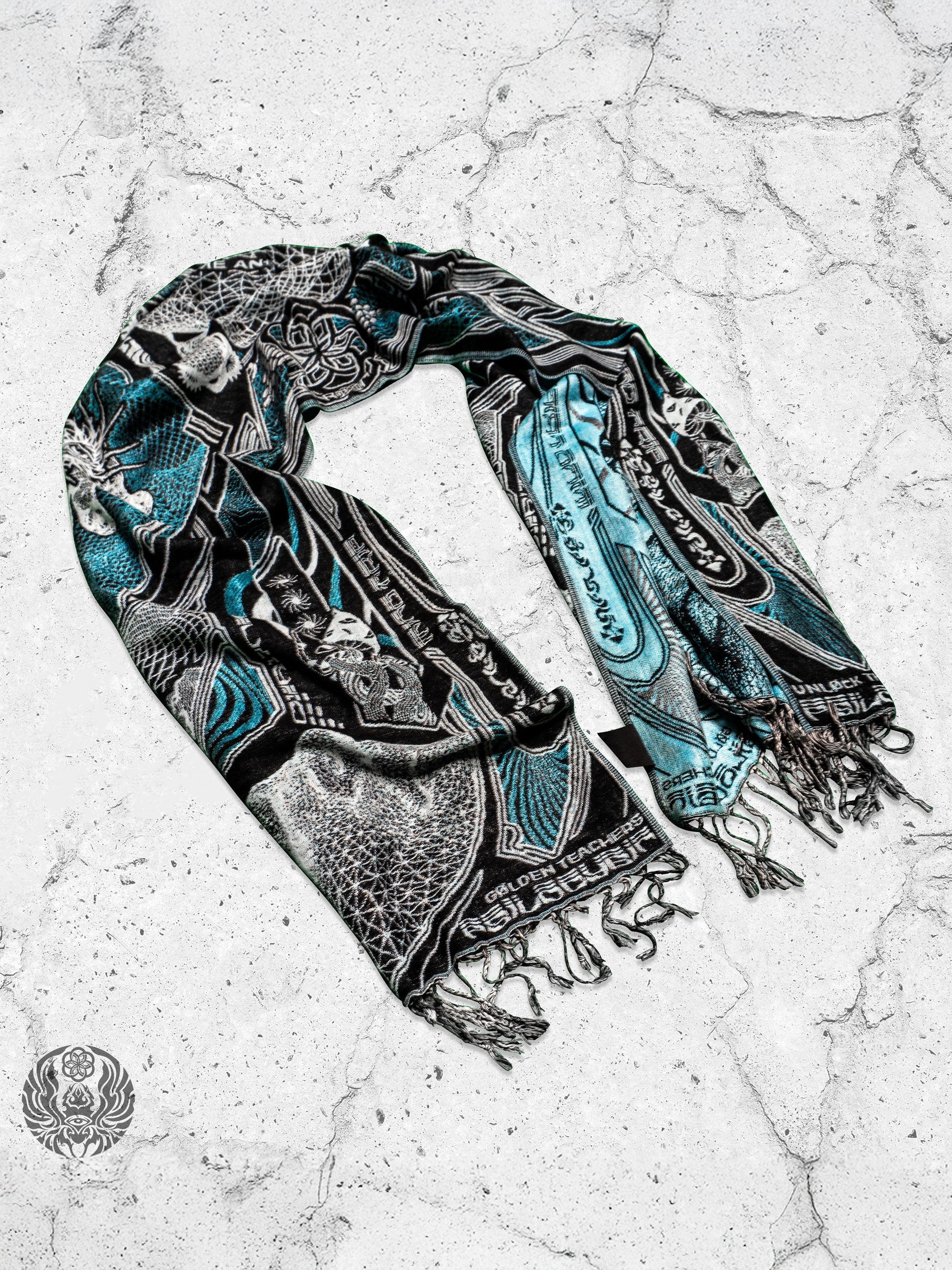 RESTOCKED ✦ GOLDEN TEACHERS V1 • AQUAMARINE • Festival Shawl/Scarf - Concordia Style Boutique
