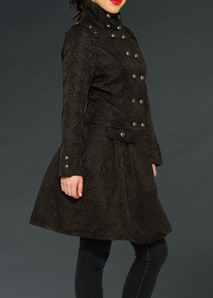 Gothic Brocade Coat Jacket with Buttons - Concordia Style Boutique