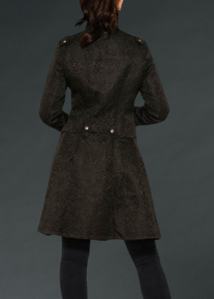 Gothic Brocade Coat Jacket with Buttons - Concordia Style Boutique
