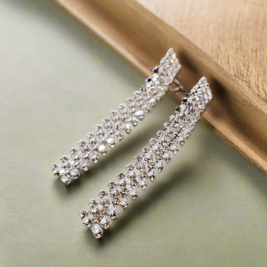 Dazzling Cascade Faux Diamond Earrings