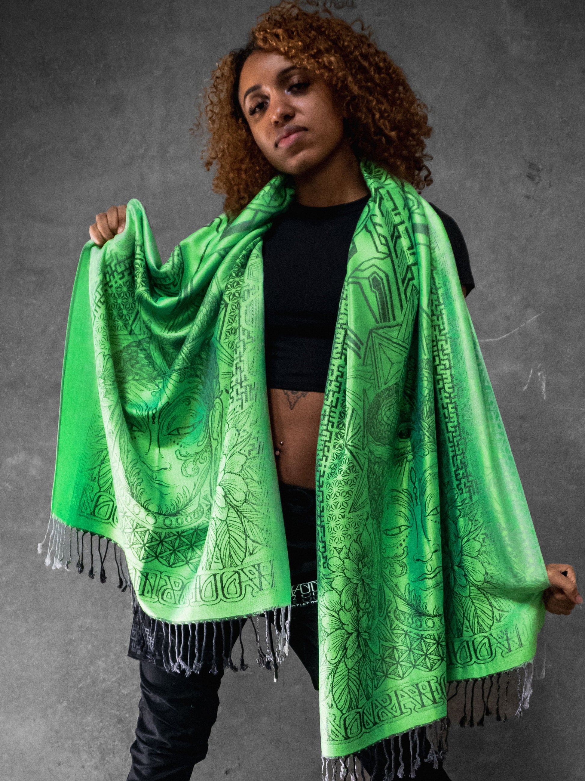 WOUNDS TO WISDOM • Yantrart x Rage Nation • UV-Reactive Gradient Shawl - Concordia Style Boutique