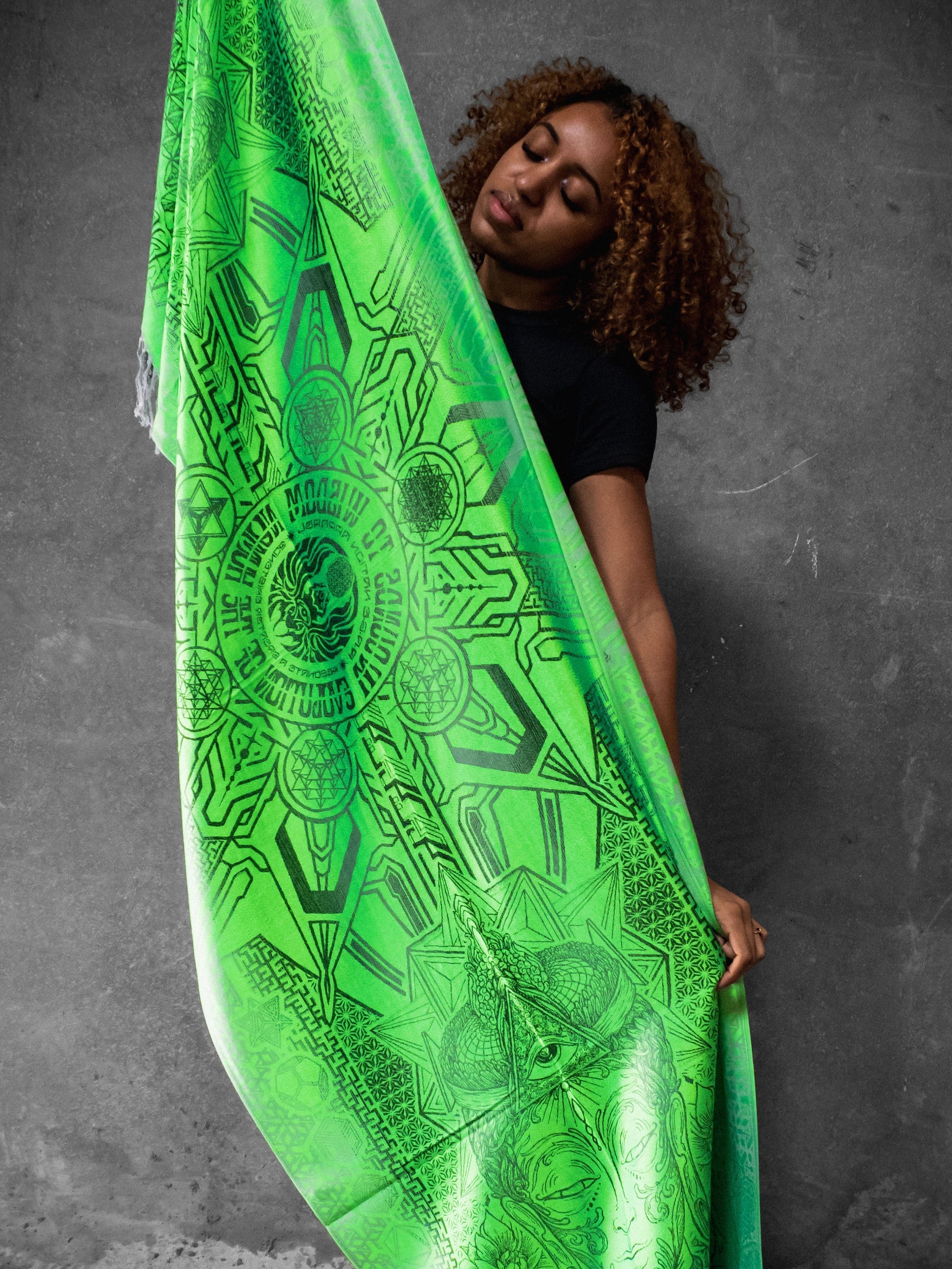 WOUNDS TO WISDOM • Yantrart x Rage Nation • UV-Reactive Gradient Shawl - Concordia Style Boutique